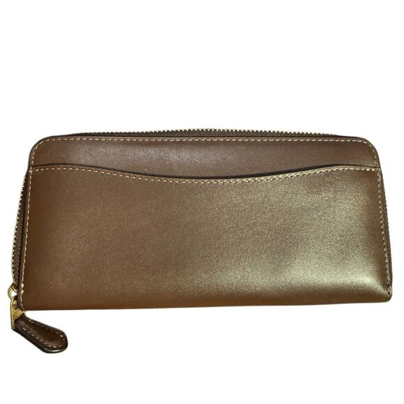 Coach Chocolate brown Leather Zip Wallet - Picture 6 of 8